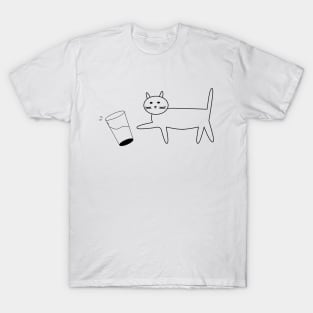 Cat knocking over water T-Shirt